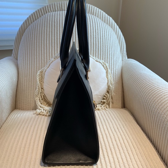 MEZZI “COSIMA” Black Leather Tote - Picture 4 of 8